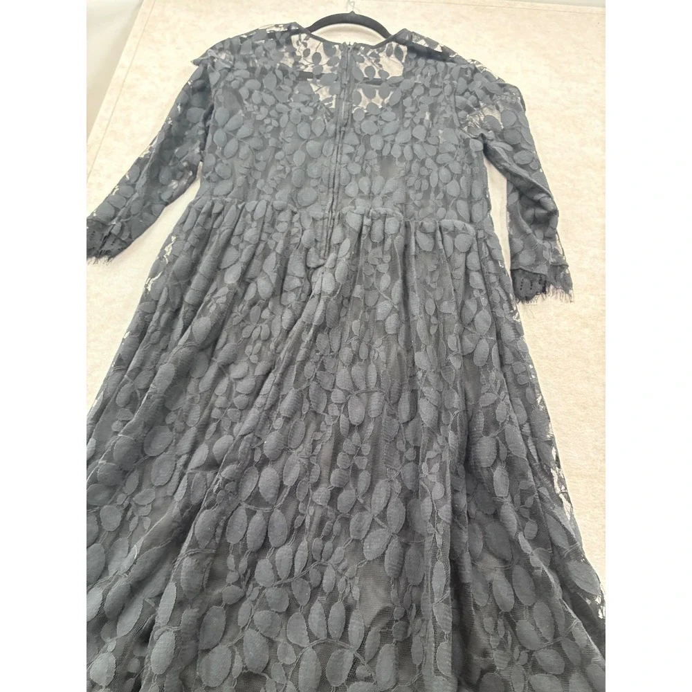 Torrid Black Lace Long Sleeve Dress Flare Plus Size 12 Whimsygoth Coquette